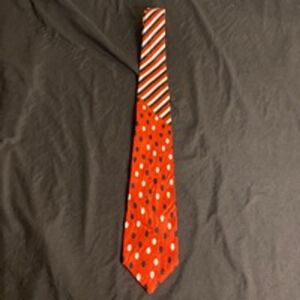 Barry Wells Red Polka Dot Stripe Silk Necktie Men's One Size